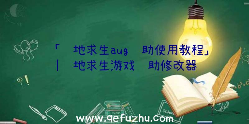 「绝地求生aug辅助使用教程」|绝地求生游戏辅助修改器